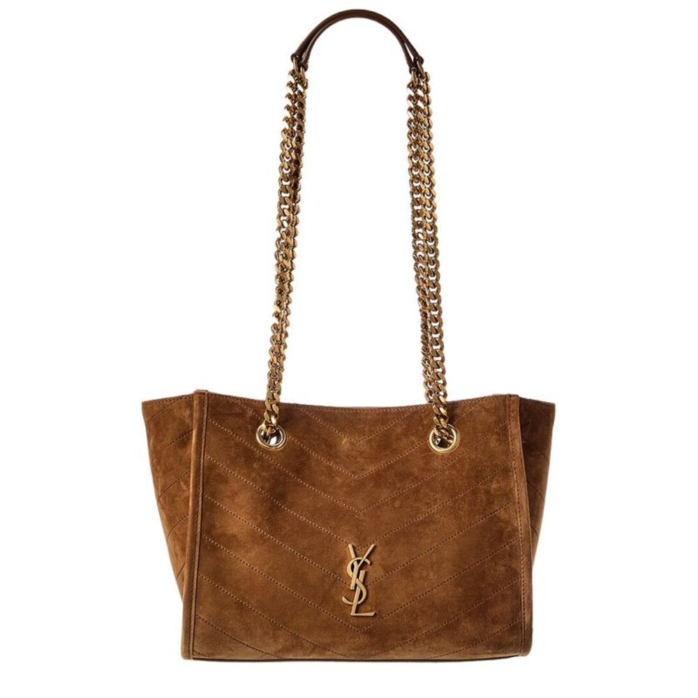 Saint Laurent Niki E/W Suede Shoulder Bag, Brown
